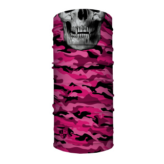 Face Shield Pink Military Camo Skull