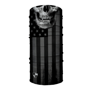Face Shield Blackout American Flag Skull