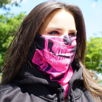 Face Shield Skull Tech Pink Crow