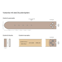 VaModa Ledergürtel Wechselgürtel Doncaster bordeaux Länge=100cm Druckknopfverschluß