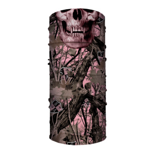 Face Shield Pink Forest Camo Skull
