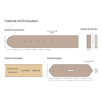 VaModa Ledergürtel Gulfstream tabak Länge=110cm Schraubverschluß